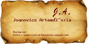 Joanovics Artemíszia névjegykártya